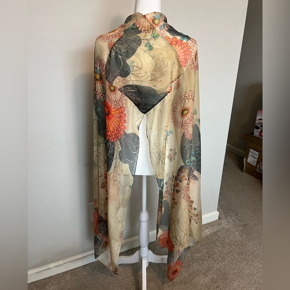 Zara x Kate Moss 100% spun silk halter and scarf Size L - Picture 8 of 14